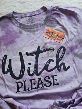 George Purple Tie-Dye "Witch Please" Short Sleeve Tee